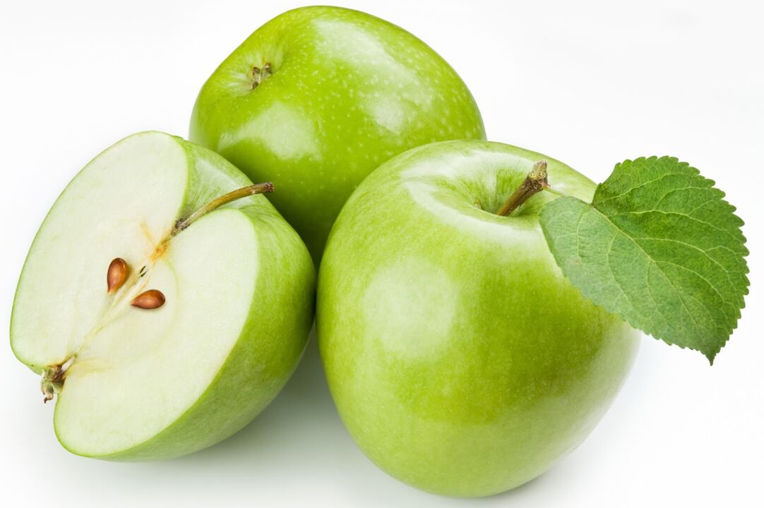 Les pommes peuvent être incluses dans le régime alimentaire d'une journée de jeûne au kéfir. 